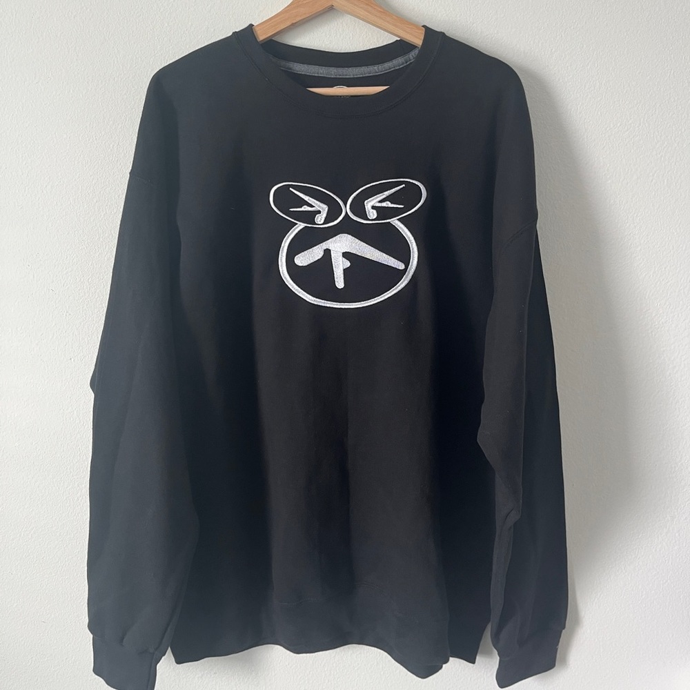 Aphex Twin Logo Crewneck Sweatshirt, Music Merch, Y2K, Rave Ambient
